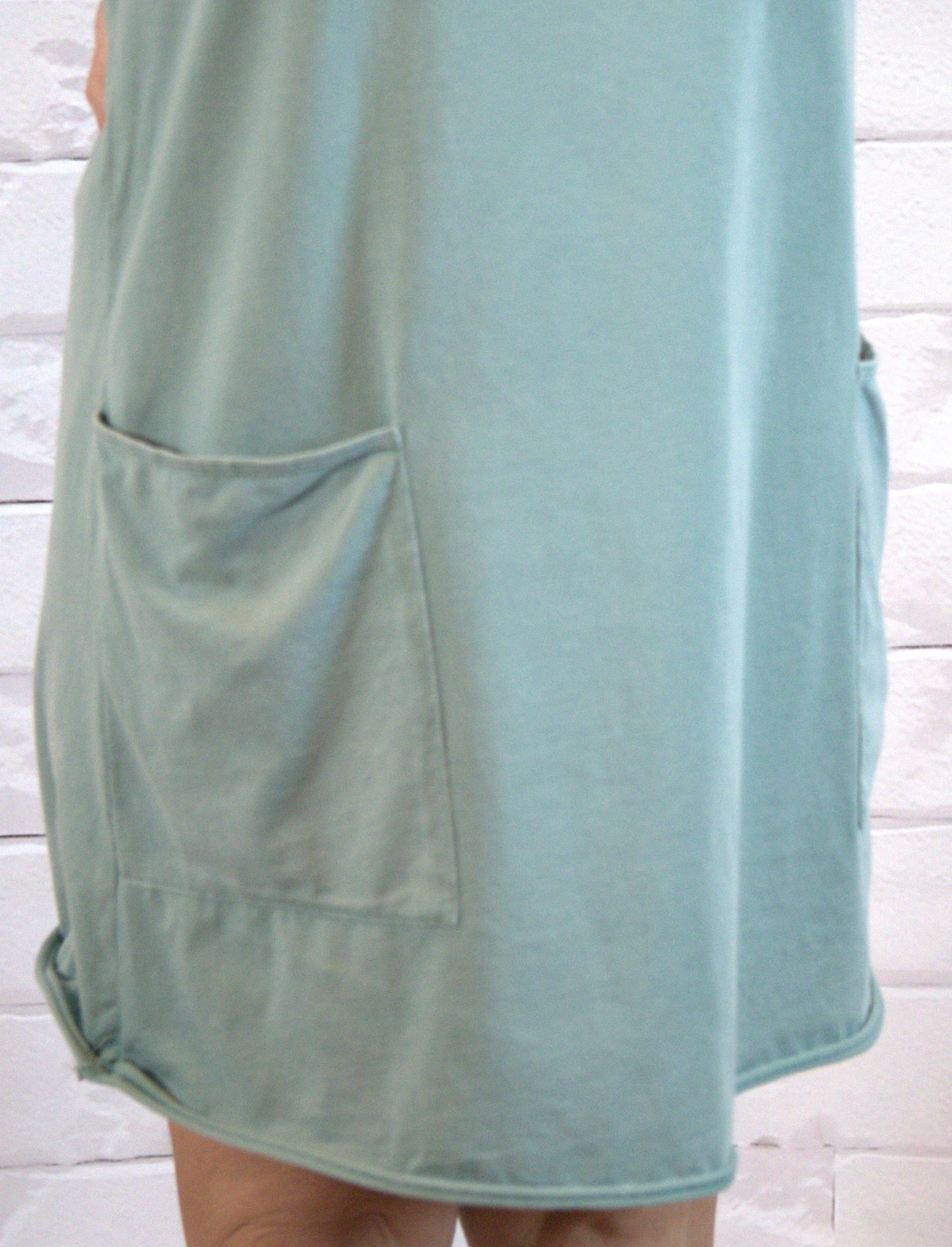 Washed Cotton Mini Dress with Pockets