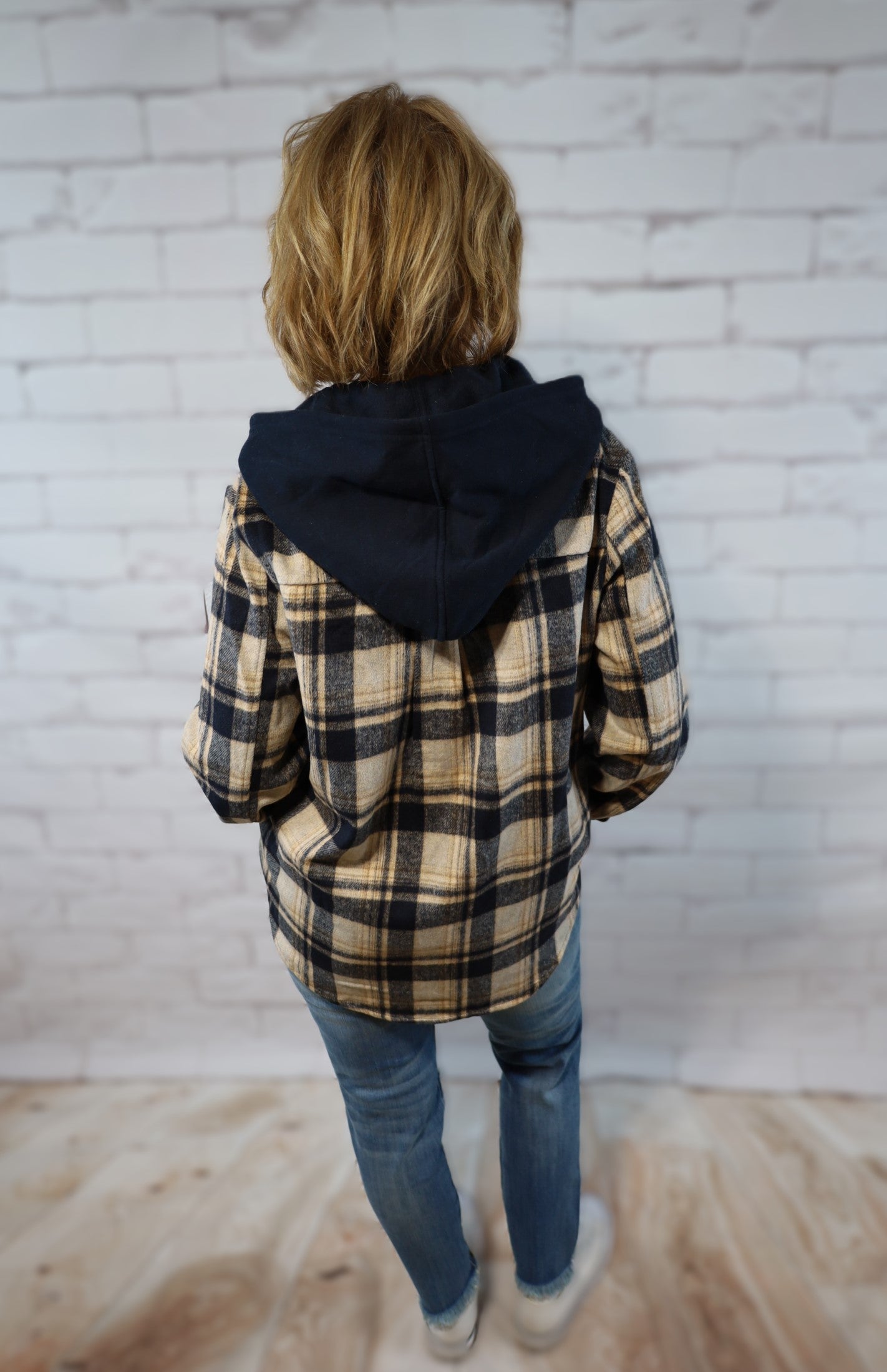 Plaid Shacket - back view