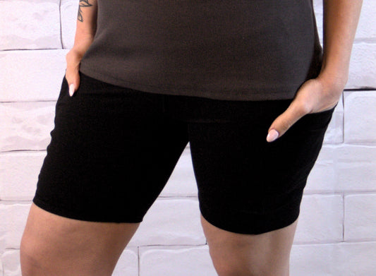 Biker Shorts with Side Pockets